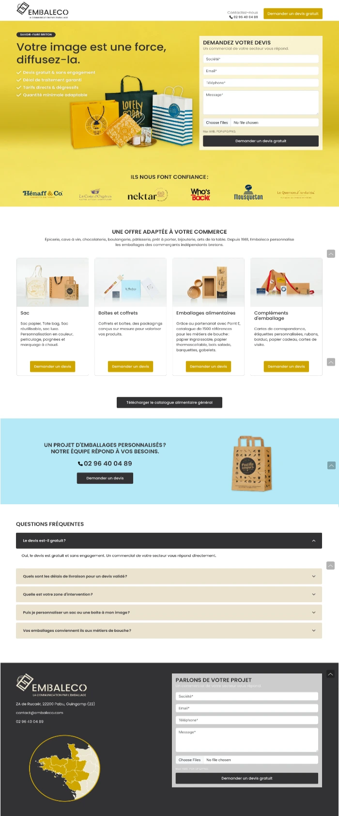 Page d'accueil du site Nocenti après refonte