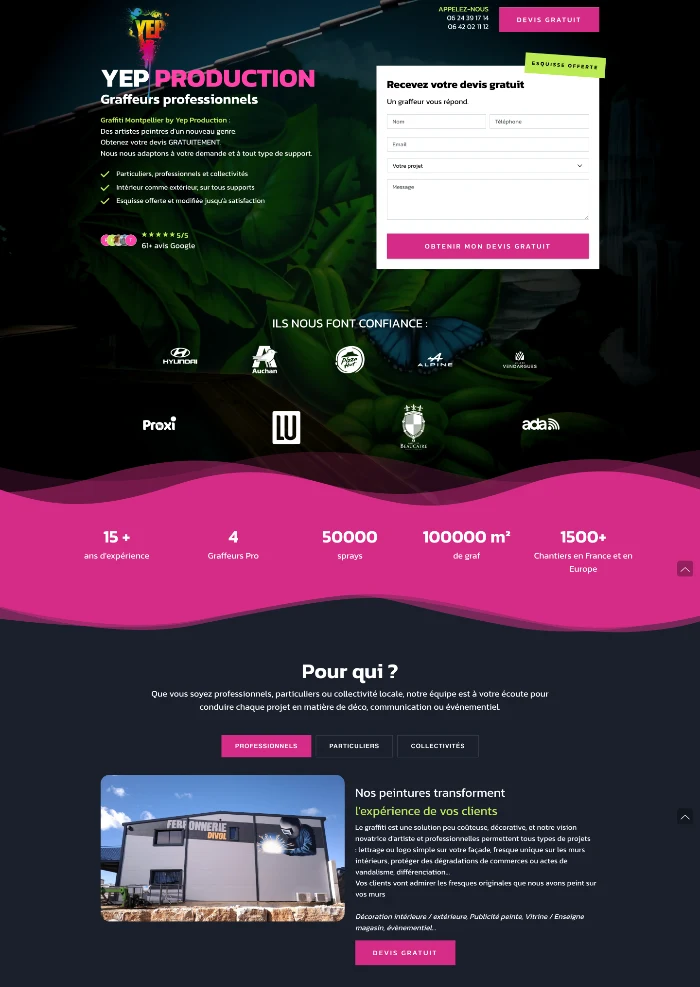 Hero section de landing page
